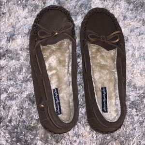 American Eagle Brown Suede Moccasins Size 7